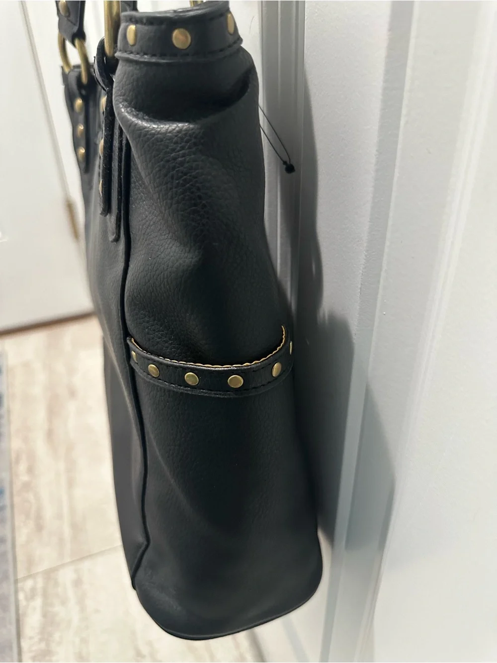 Nine West Black Studded Tote Shoulder Bag Vintage Y2K